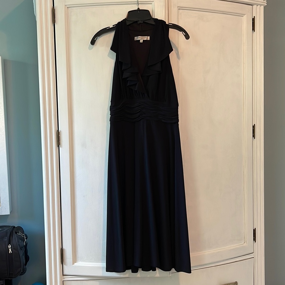 Black formal midi dress